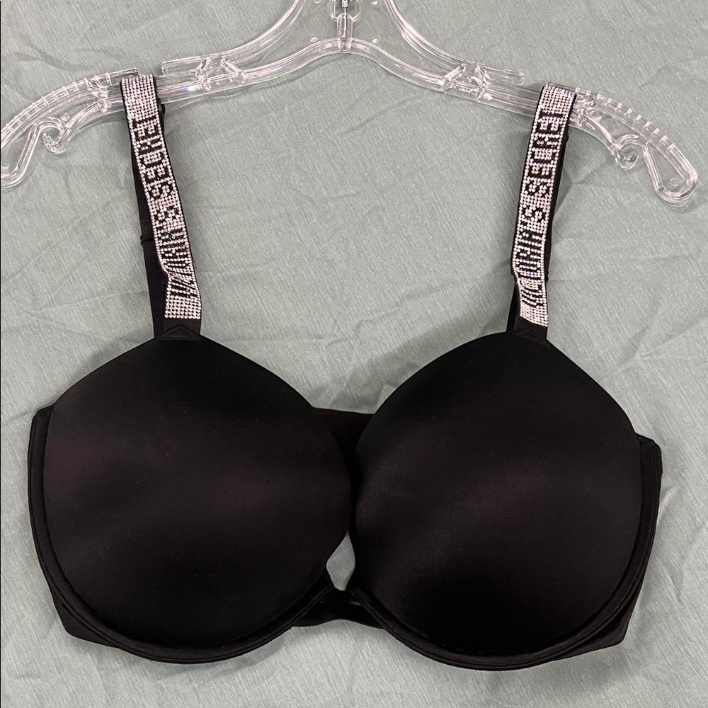 Victoria's Secret Black Bra with Embellished Straps